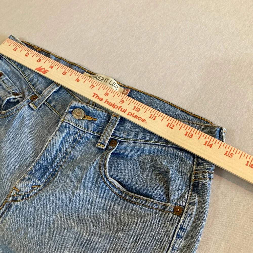 Vintage Levis 505 Straight Leg Jeans Womens 6S‎ Light Wash Blue Denim
